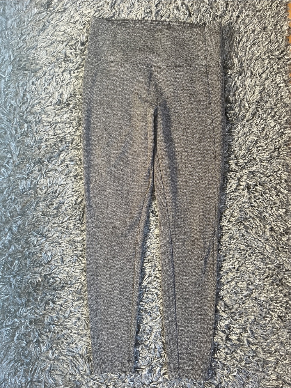 Athleta Delancey Herringbone Black and Gray High-Waist Ponte Leggings